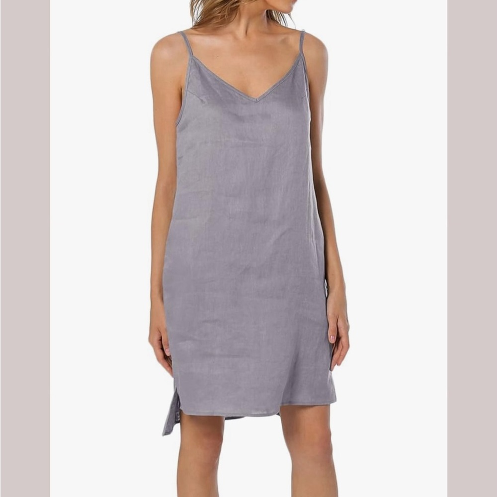Mauve Linen Dress M